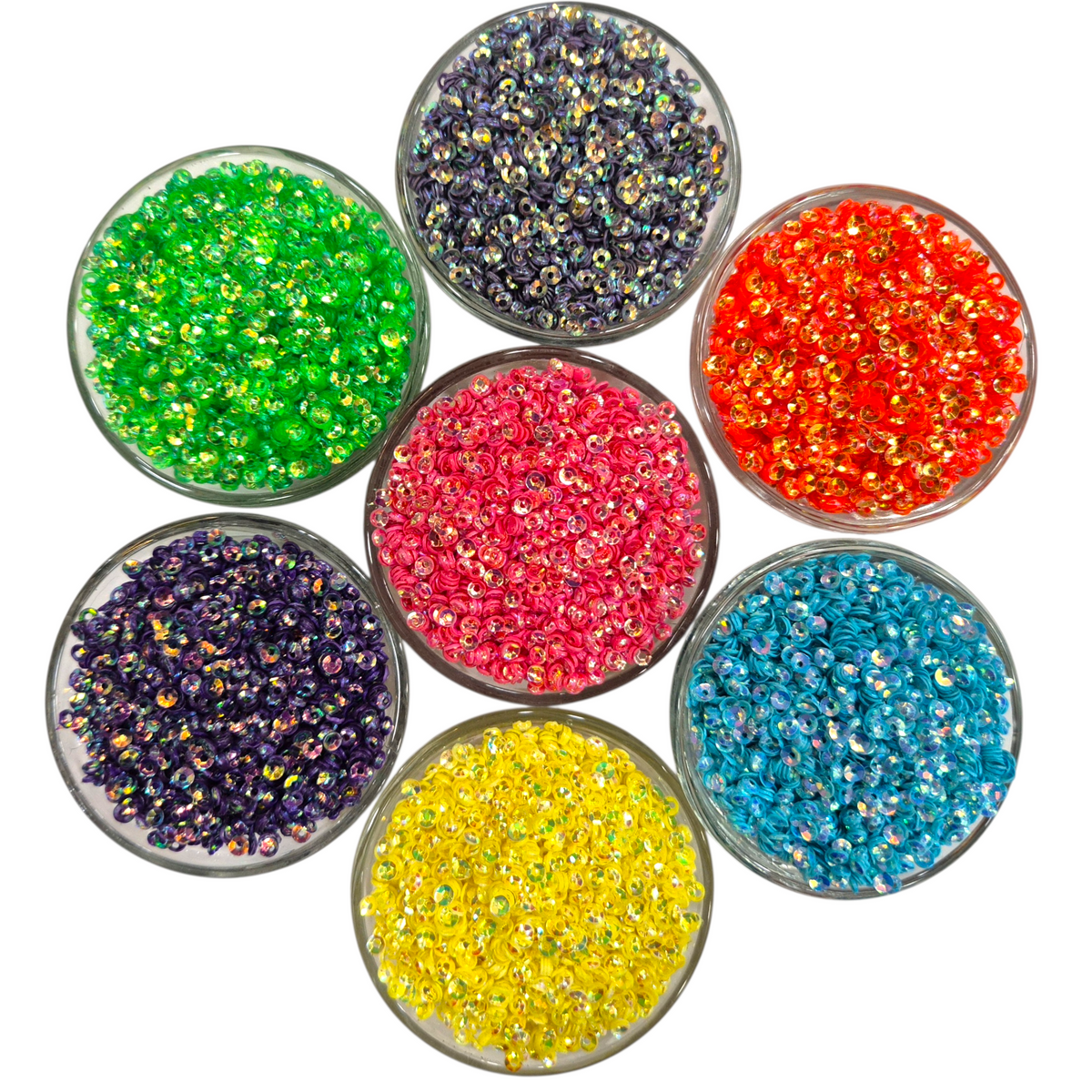 3mm Katori Sequins combo of 7 Colour Set (35g) for Jewellery Making, Embroidery & Craft