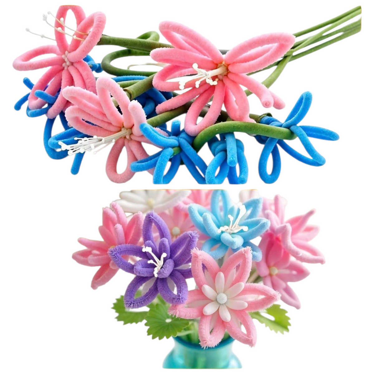 White Artificial Flower Pollen Stamens 1 Bunch (Approx 400pcs)