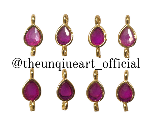 Drop Two Loop Rani Pink High Quality AD Stone