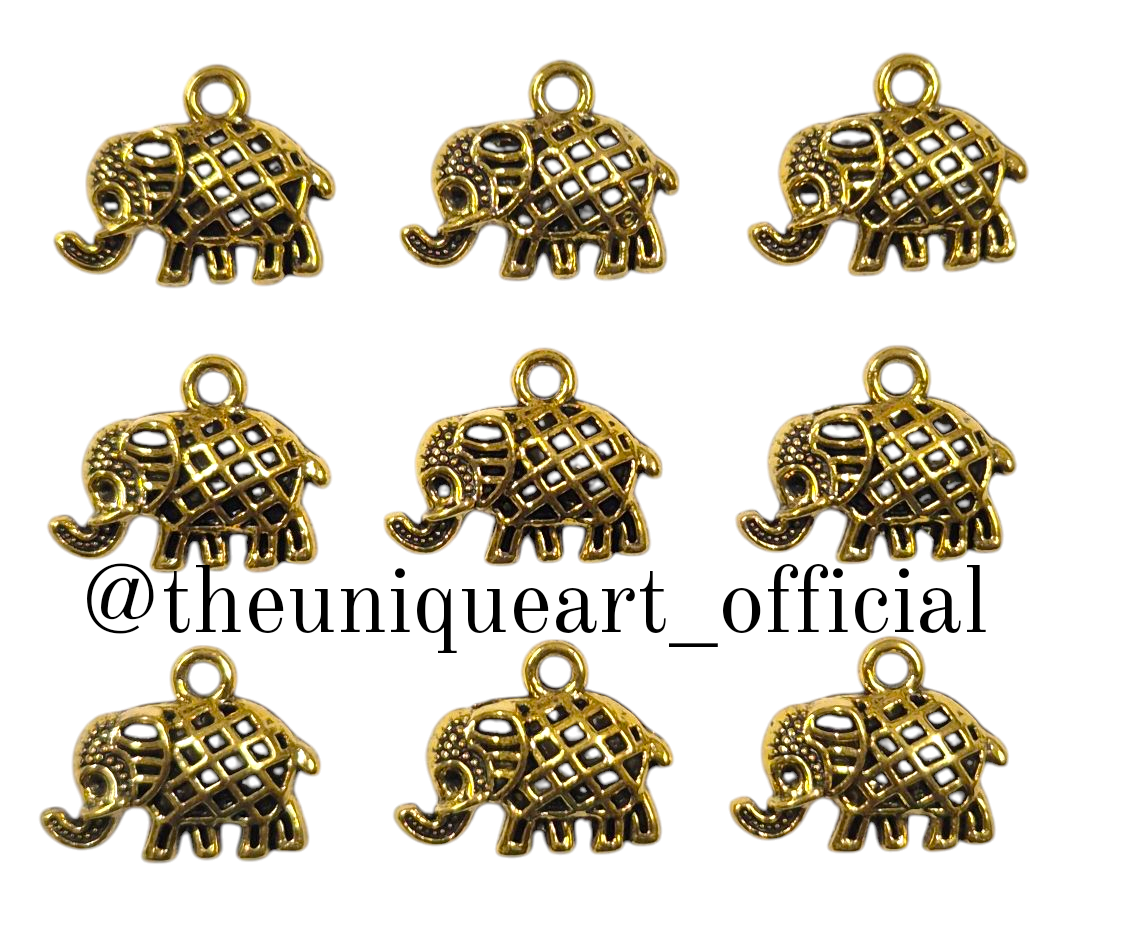 Chex Elephant Gold Metal Charm