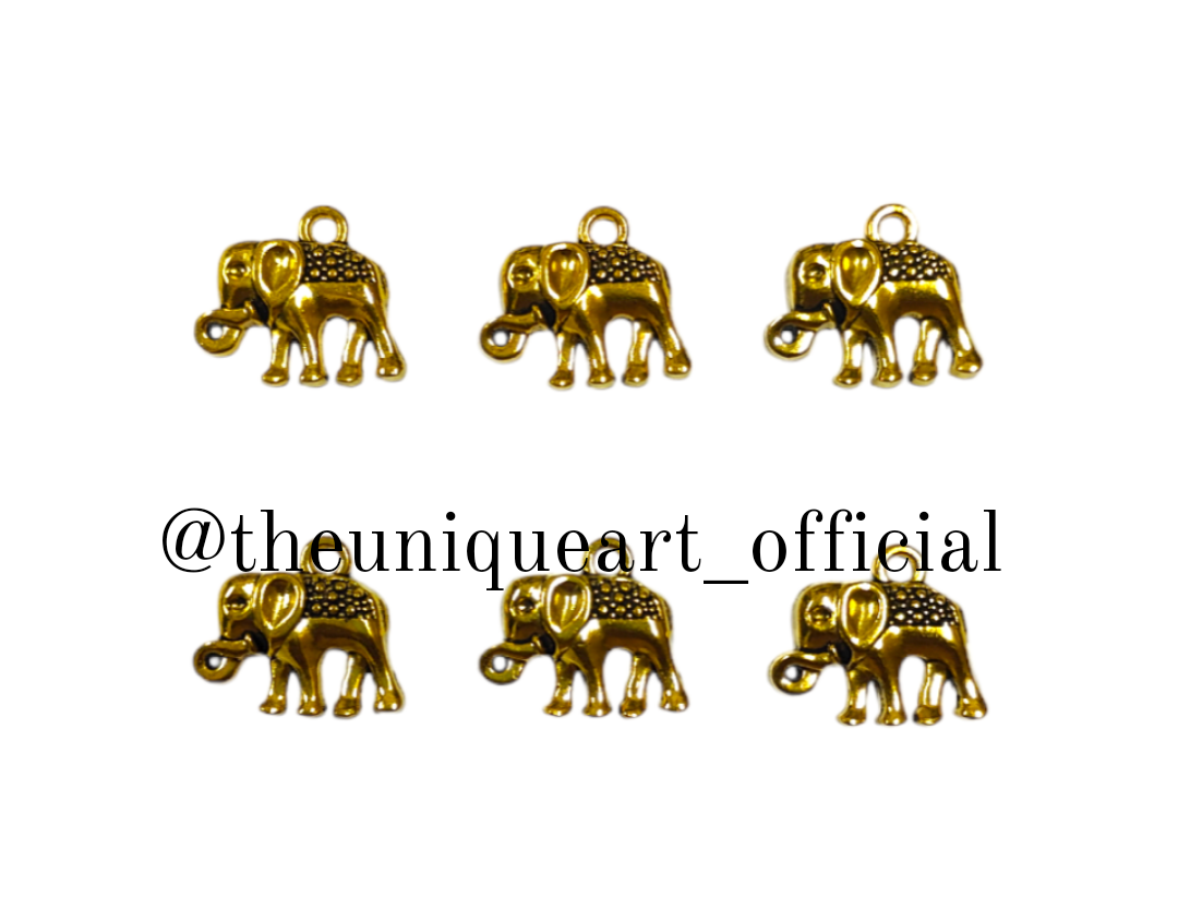 Elephant Charm Metal Gold 1.7CM
