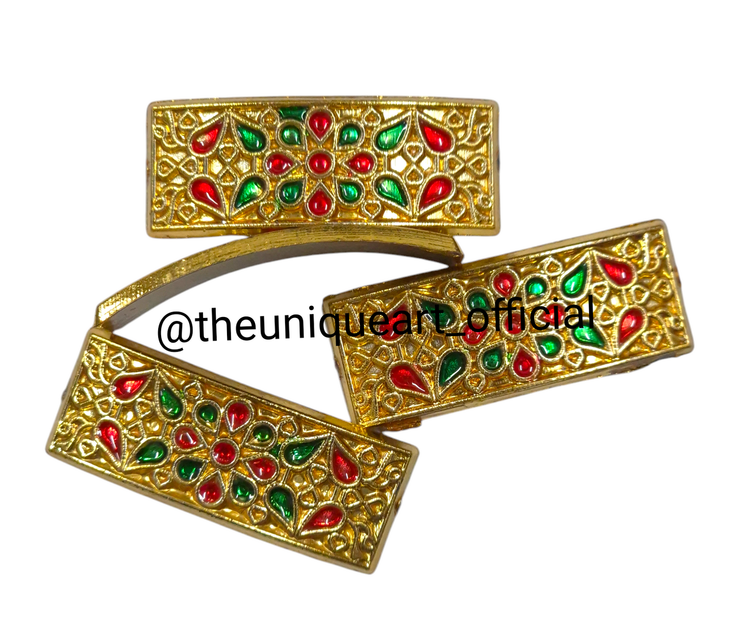 Rectangle Curve Bangle Minakari Charm(15*35mm)