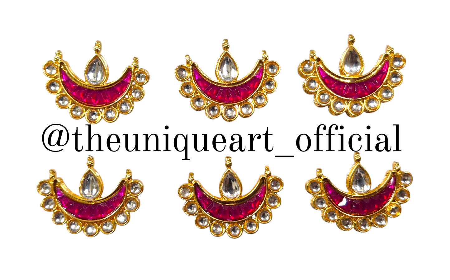 Half Moon 3 Loop Ruby Rani Pink & Silver