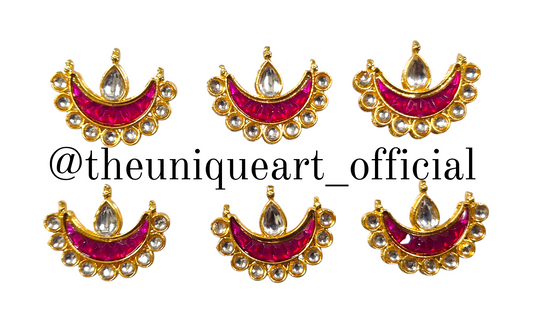 Half Moon 3 Loop Ruby Rani Pink & Silver