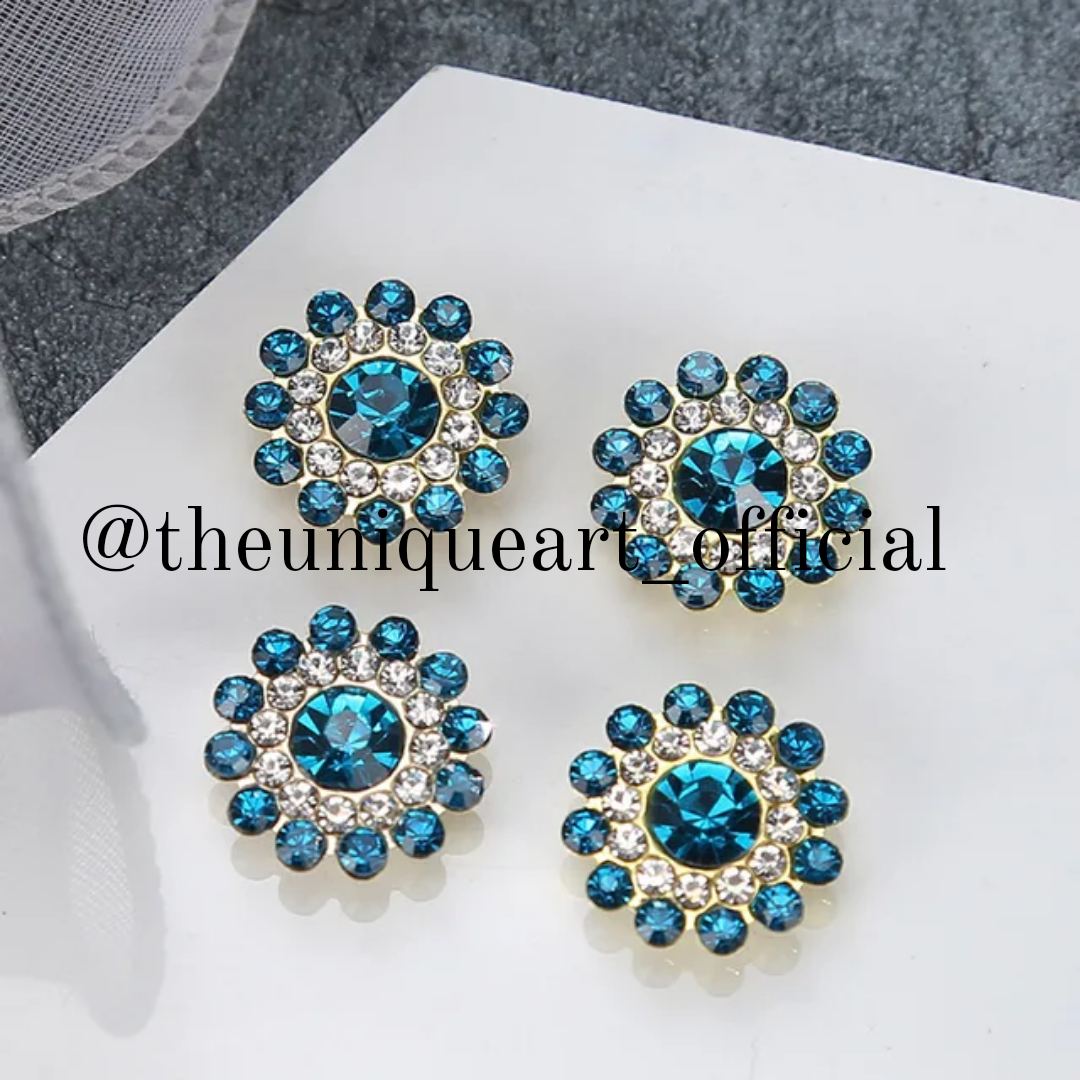 14mm Sunflower Peacock Blue