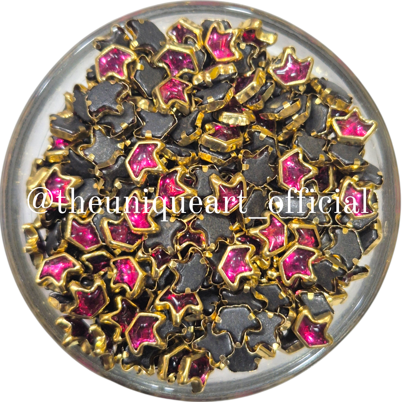 Dark Rose Pink Crown Glass