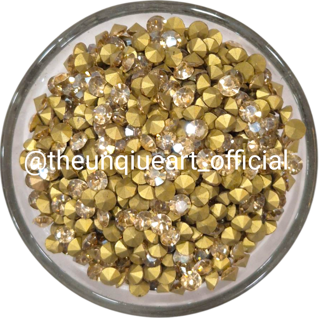 Light Golden 16ss Zircon Glass Stone