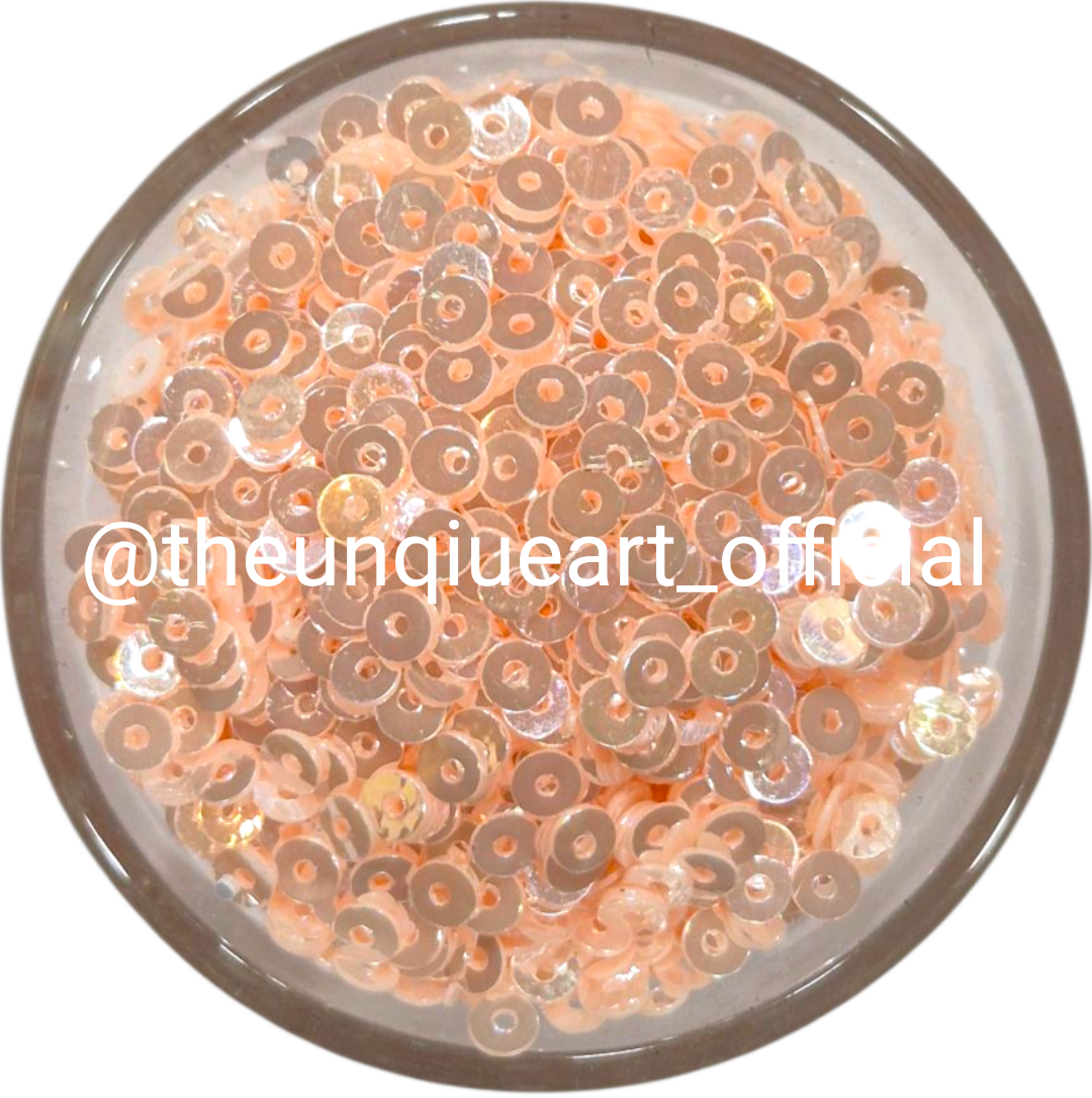4mm Peach Opal Glass Sequins