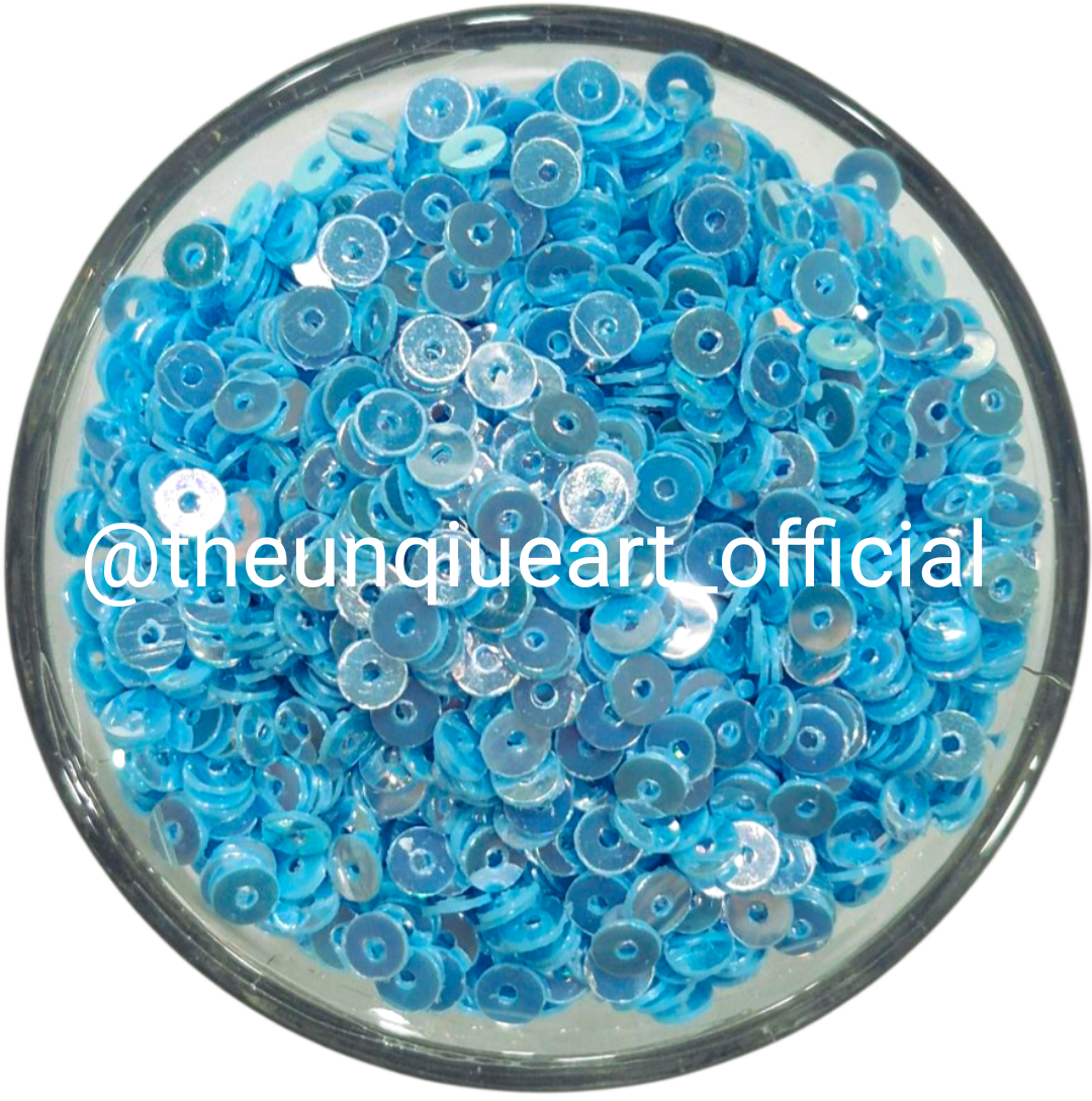 4mm Light Blue Opal Glass Sequins