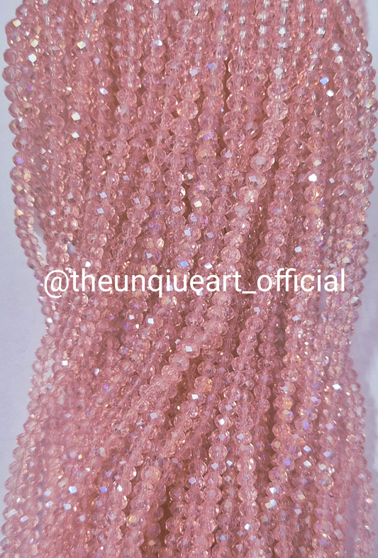 Pink 4mm Crystal Beads