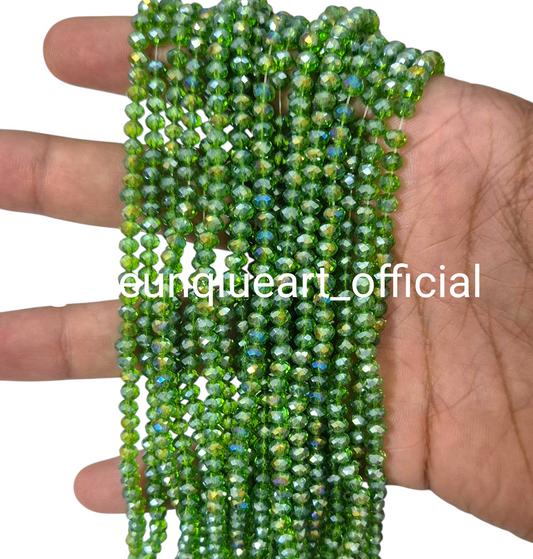 Green Rainbow 4mm Crystal Beads