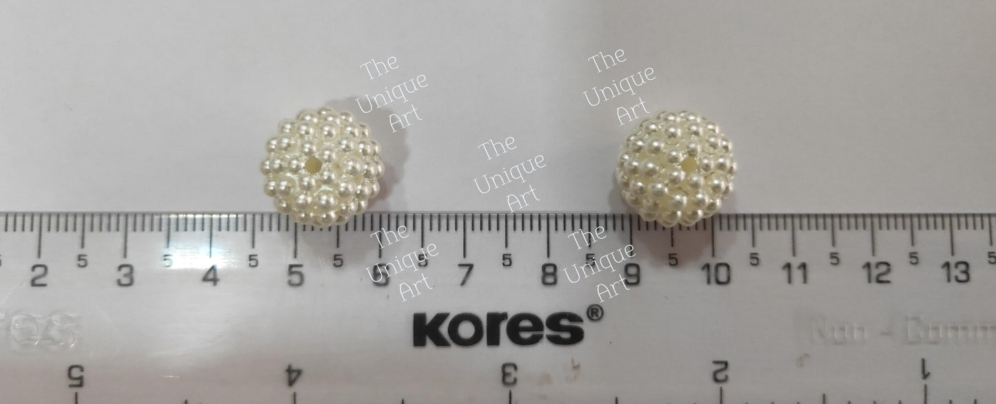 12mm Off White/ Cream Design Moti