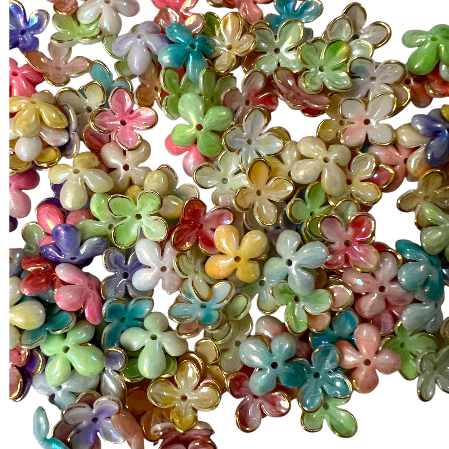 Small Opal Flower Beads