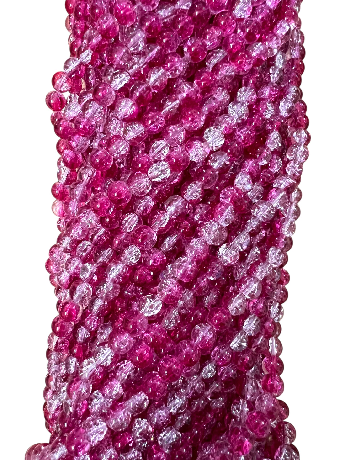 New Rani Crackle Glass Beads 8mm
