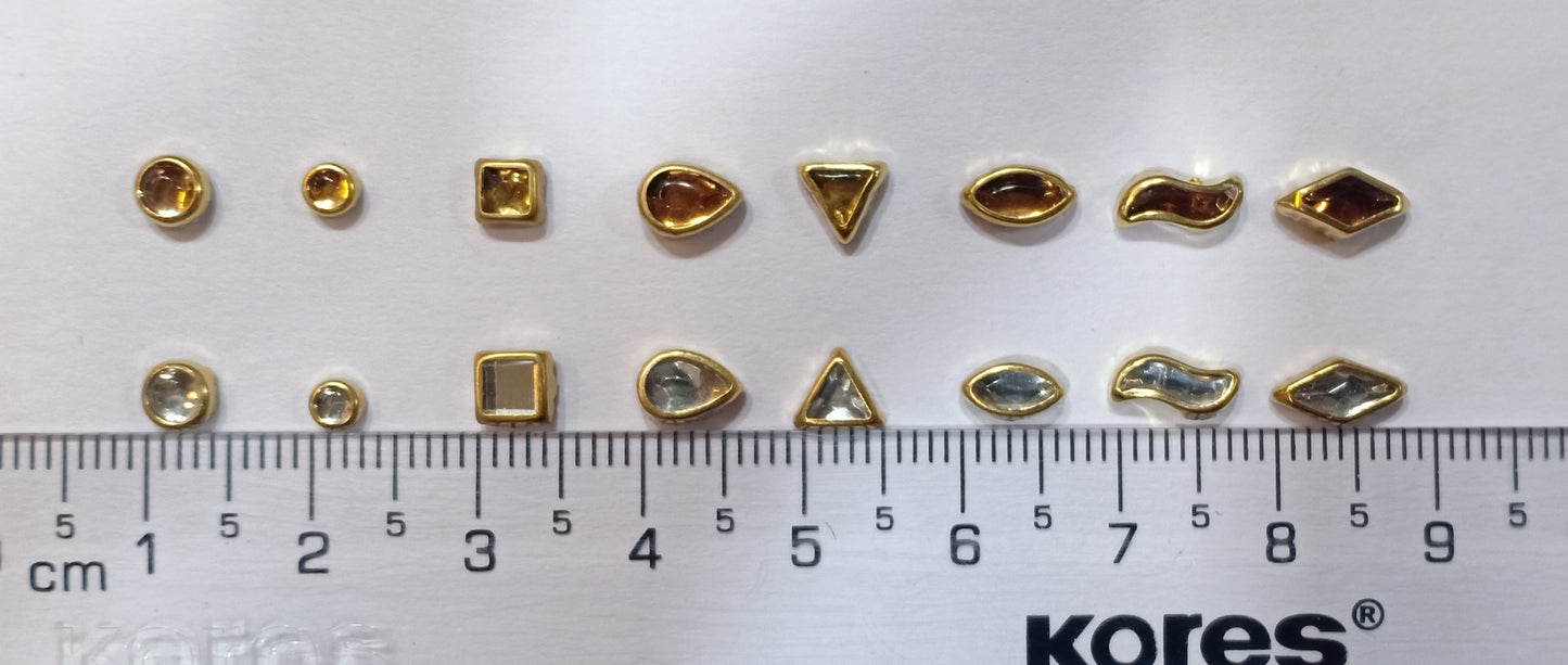 Complete Set of Silver & Golden Kundan Beads 1600 Pieces With Free Fabric Glue