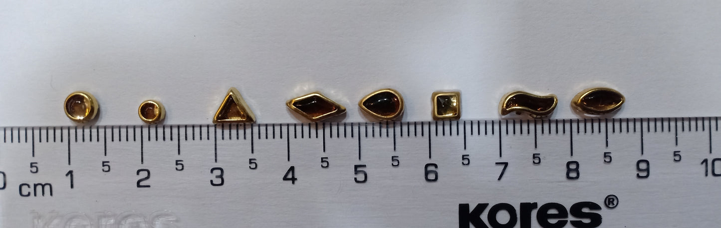 Golden Set of 8 Shapes Kundan Beads With Free Fabric Glue 800 Pieces