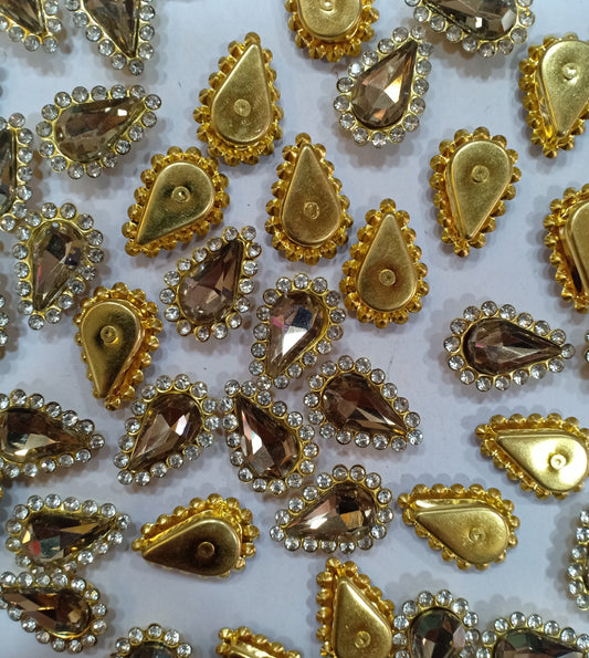 Golden 8x13mm Drop Side Ring