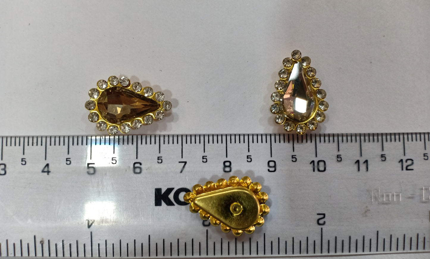 Golden 8x13mm Drop Side Ring