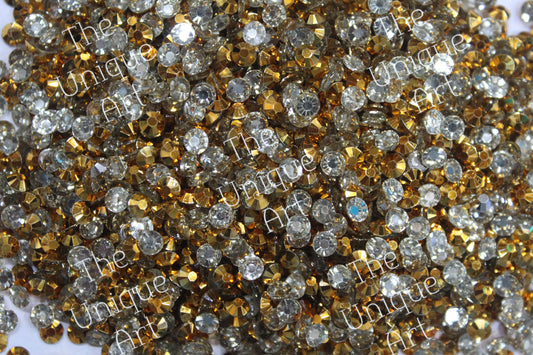 Golden Metal Resin Kundan Beads