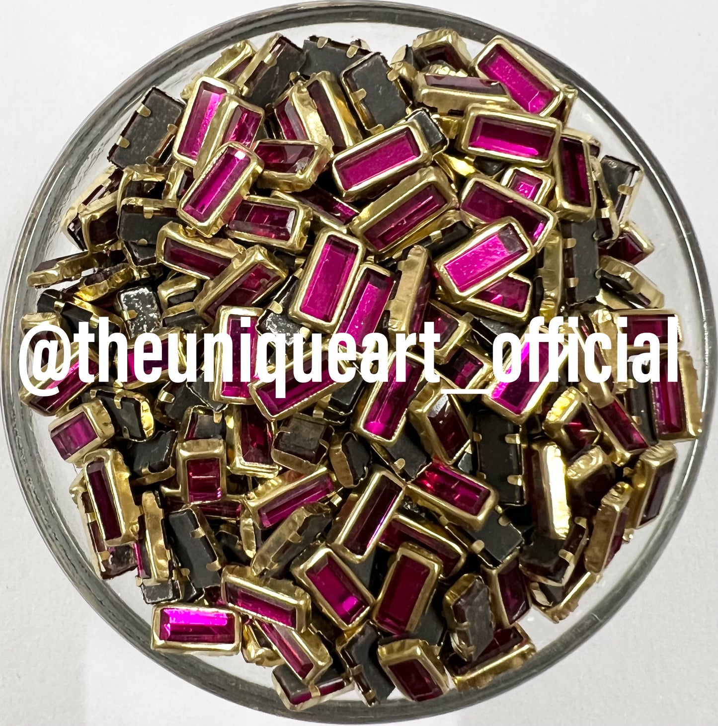 Dark Pink / Rani 3x7 Glass Rectangle