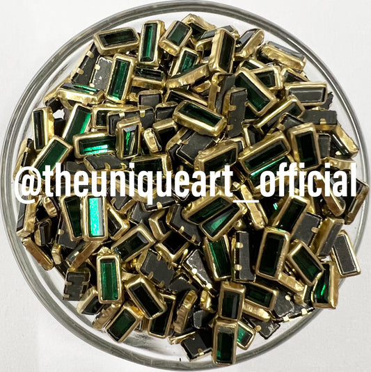 Green 3x7 Glass Rectangle