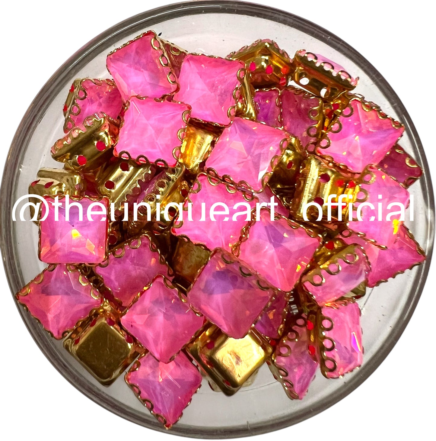 Dark Pink Opal Rainbow 8x8 Square