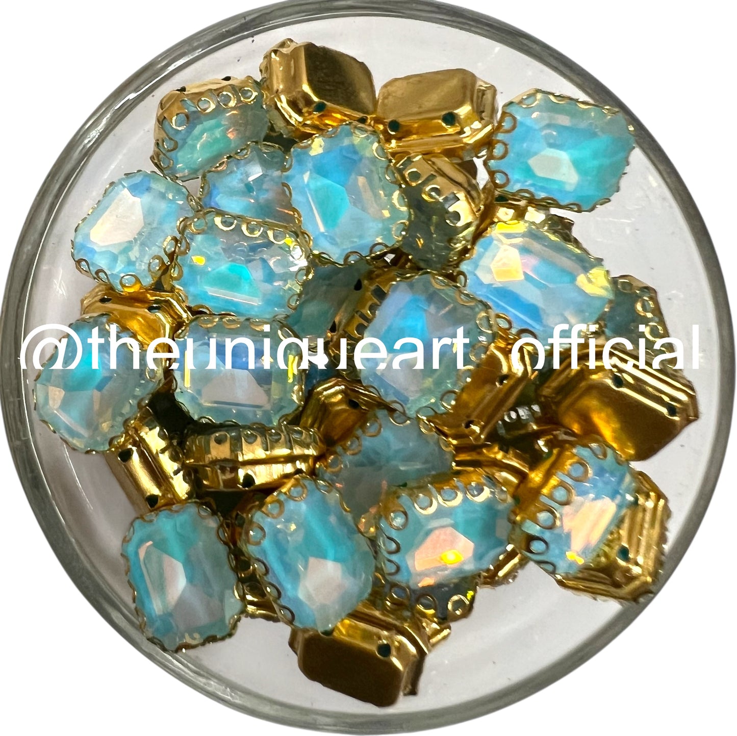 Aqua Opal Rainbow 8x10 Rectangle