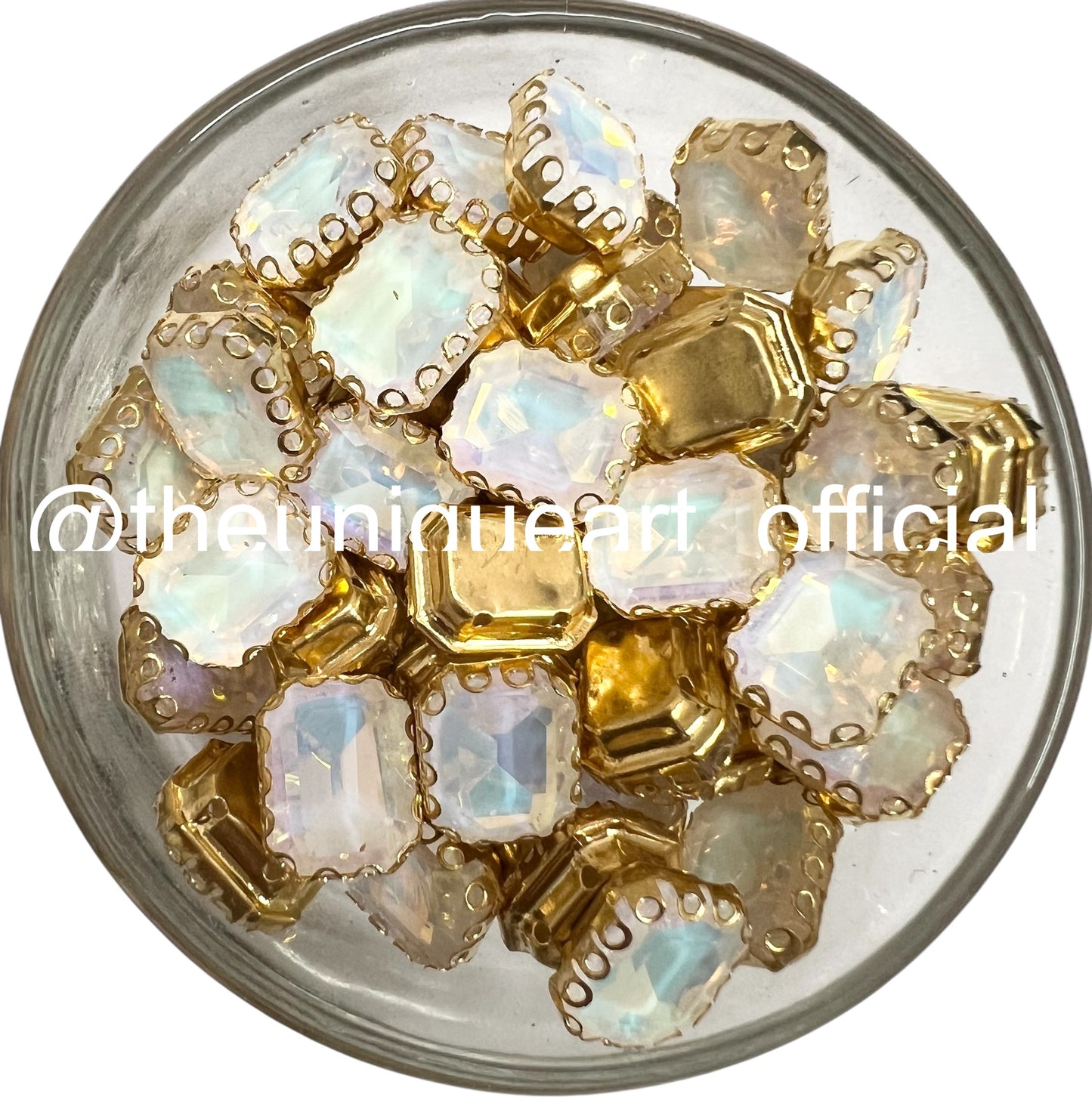 White Opal Rainbow 8x10 Rectangle