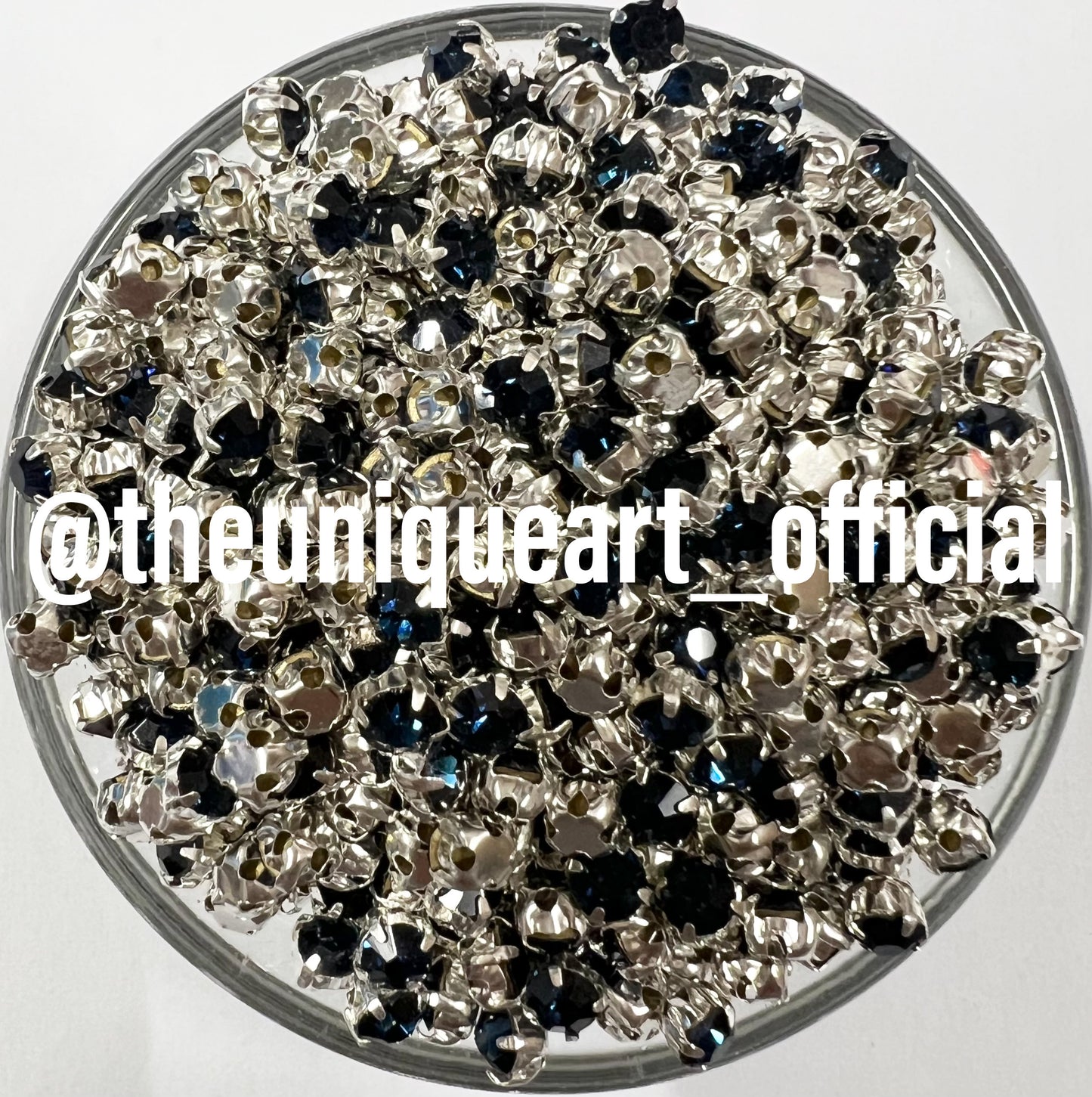 Dark Blue Blue Small Round Clip Stones