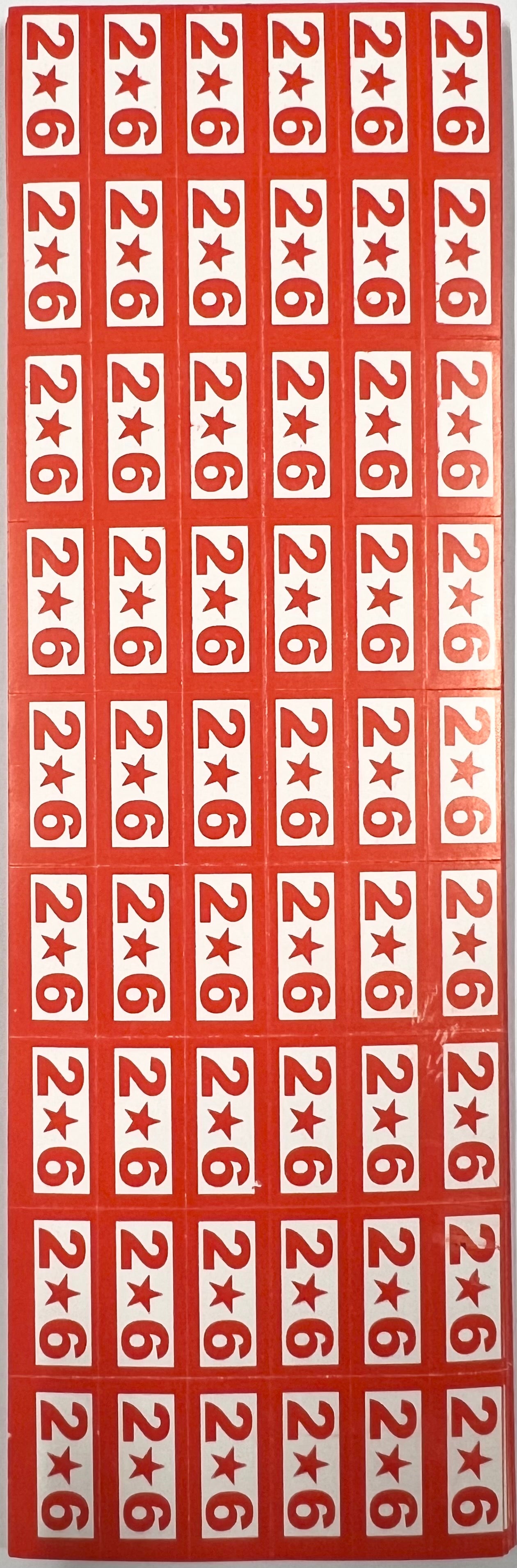 2.6 Size Sticker 54 Pieces per Sheet