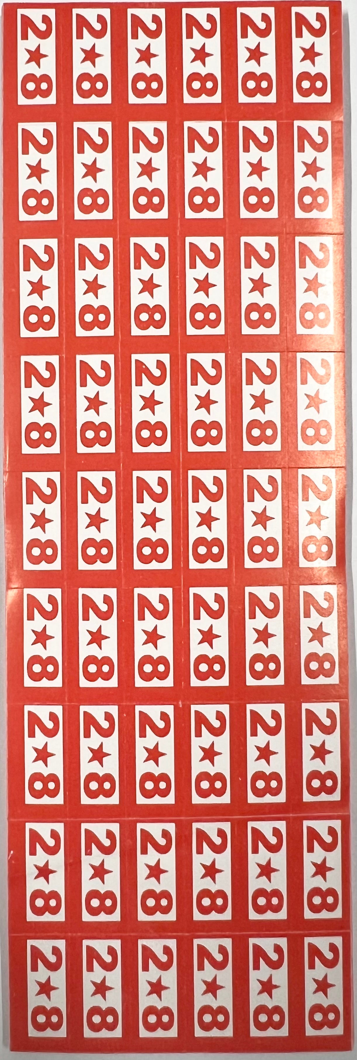 2.8 Size Sticker 54 Pieces per Sheet