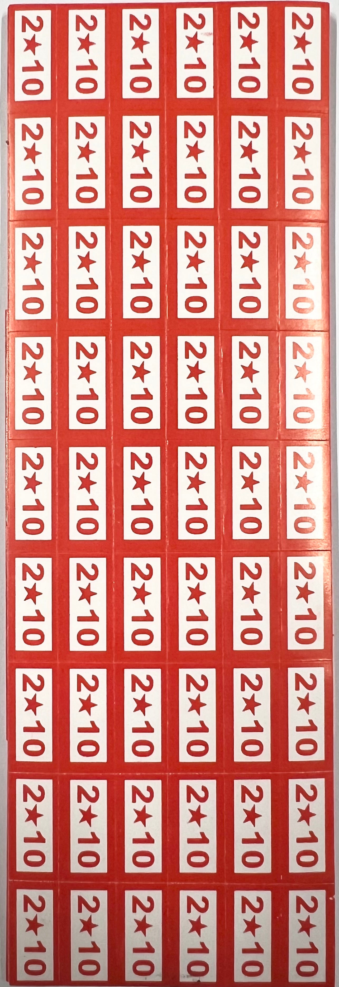 2.10 Size Sticker 54 Pieces per Sheet