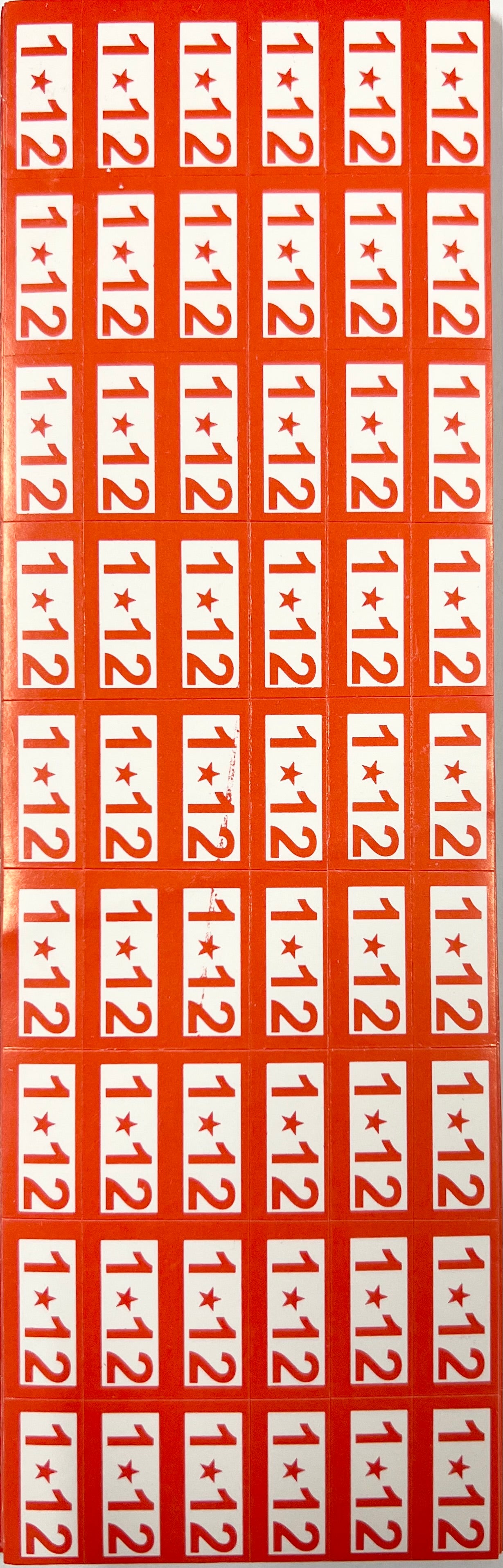 1.12 Size Sticker 54 Pieces per Sheet
