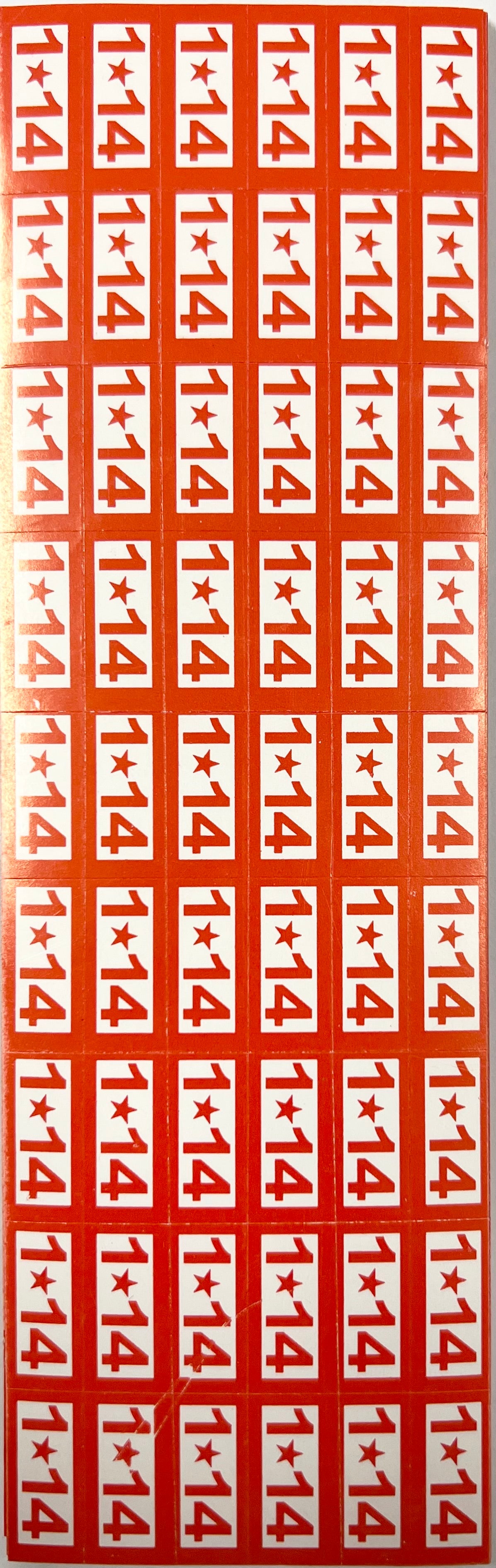 1.14 Size Sticker 54 Pieces per Sheet