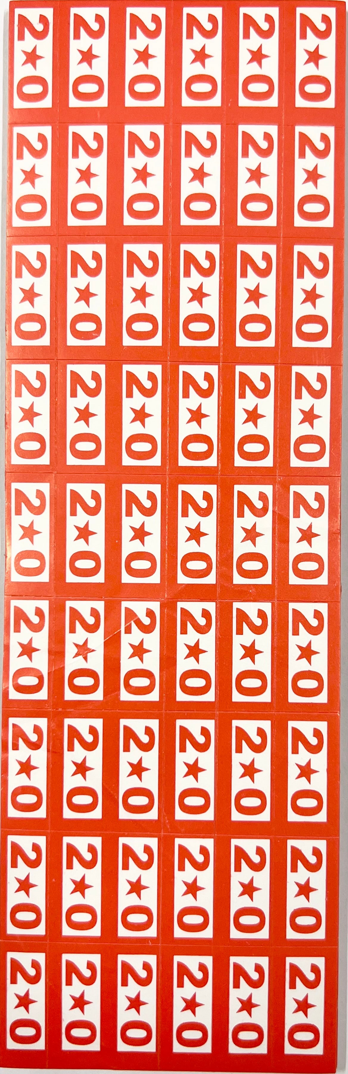 2.0 Size Sticker 54 Pieces per Sheet