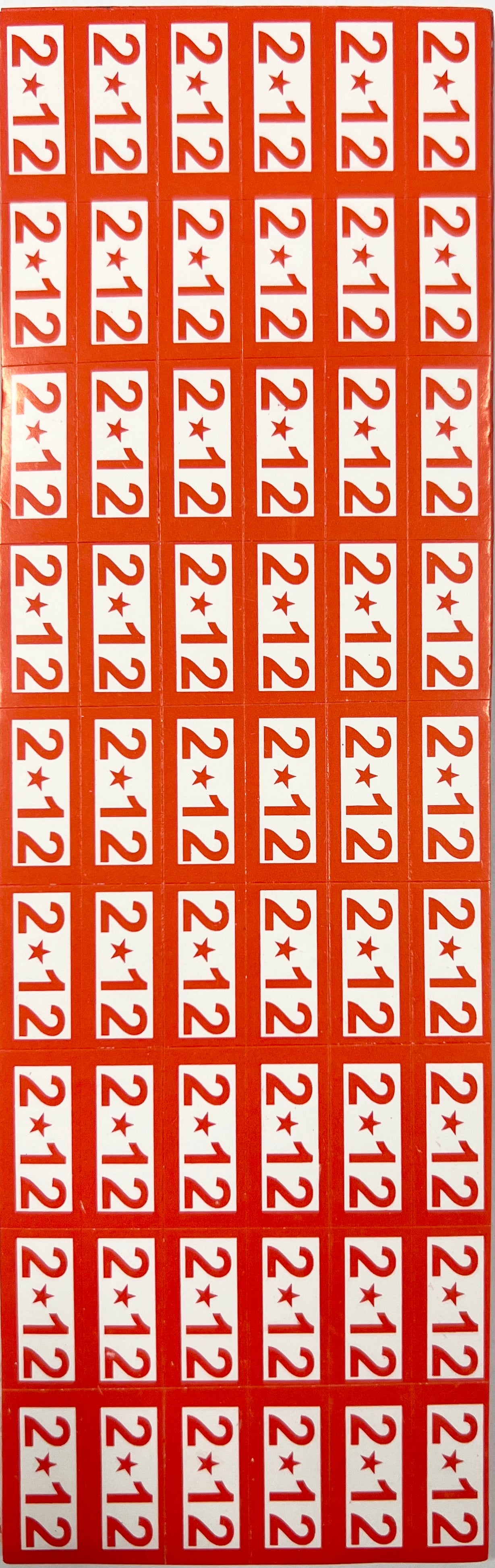 2.12 Size Sticker 54 Pieces per Sheet