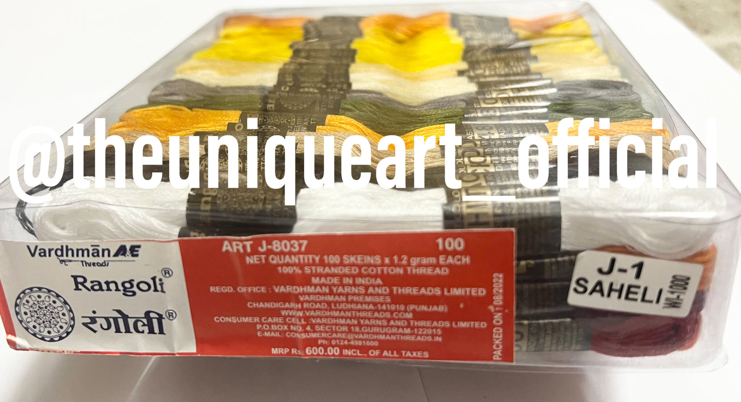 Stranded Cotton Thread Pack Of 100 Pieces (2 Pieces Of Each 50 Colours)
