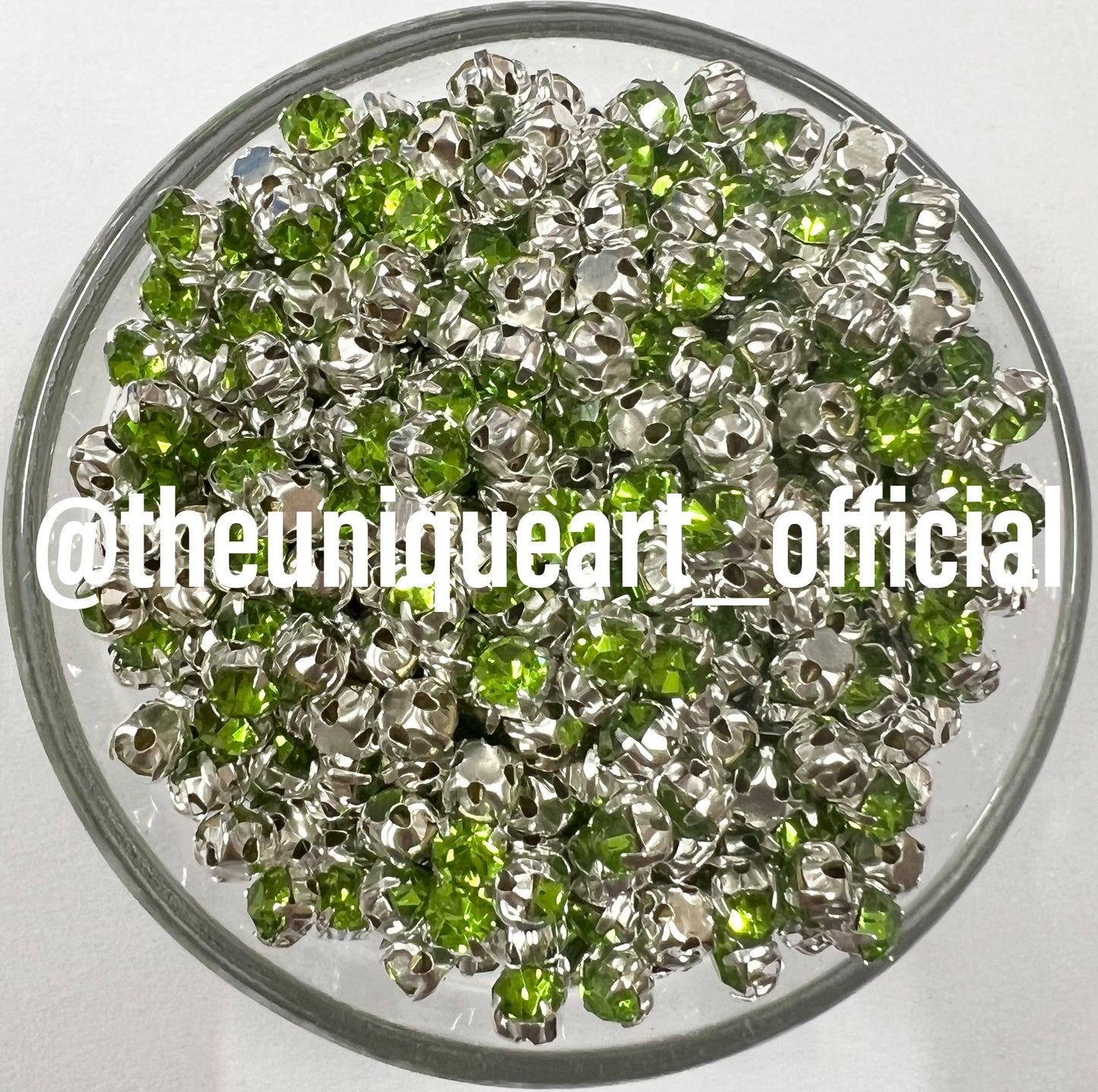 Light Green Small Round Clip Stones