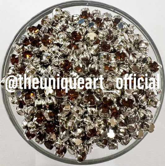 Brown Small Round Clip Stones