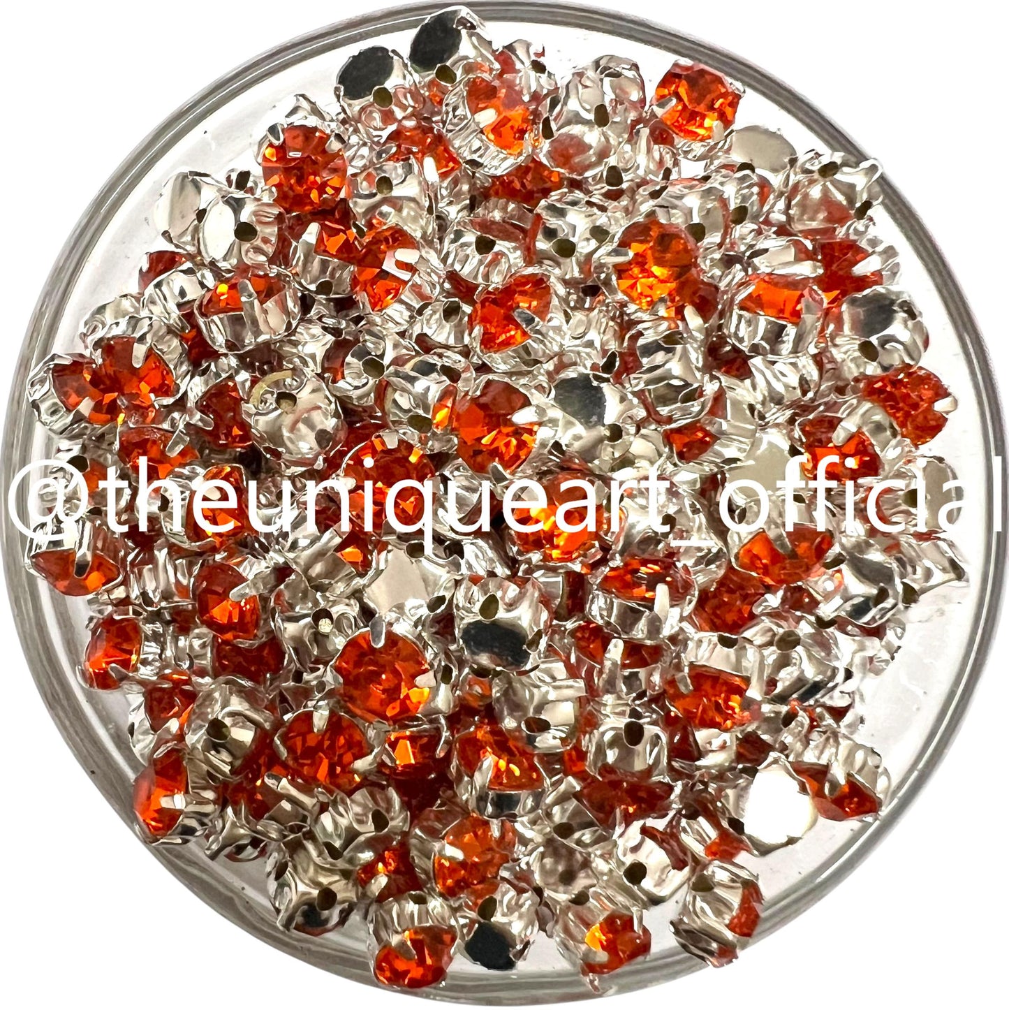 Orange 5mm Round Clip Stone