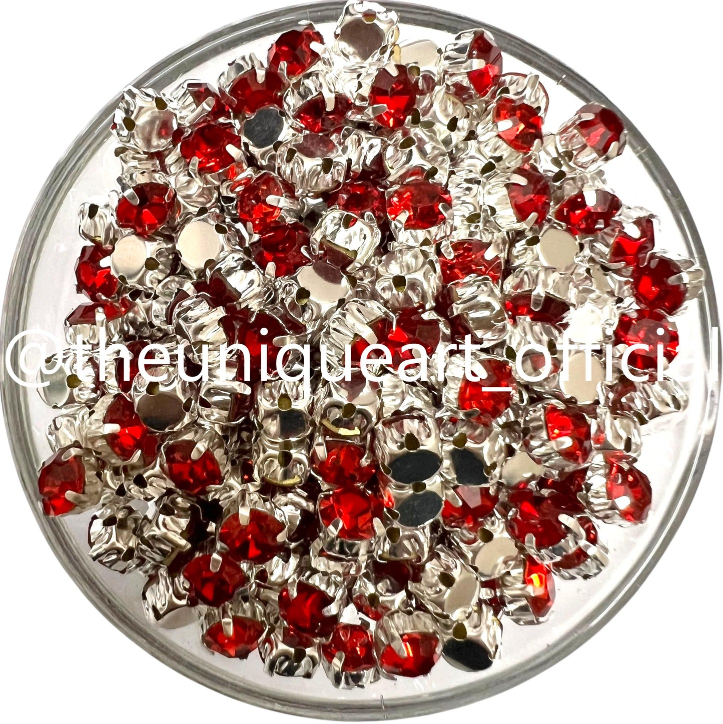 Red 5mm Round Clip Stone