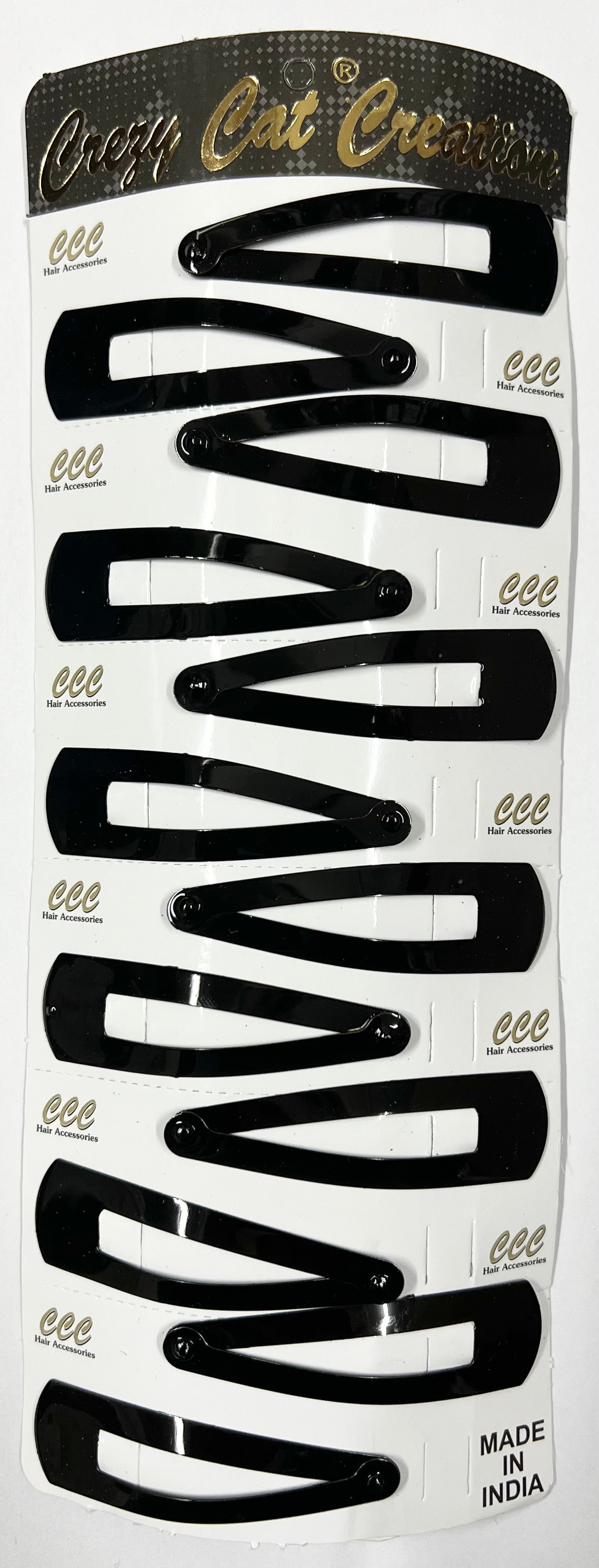 High Quality Black Tic Tac Clip 6cm Pack Of 12 Pieces
