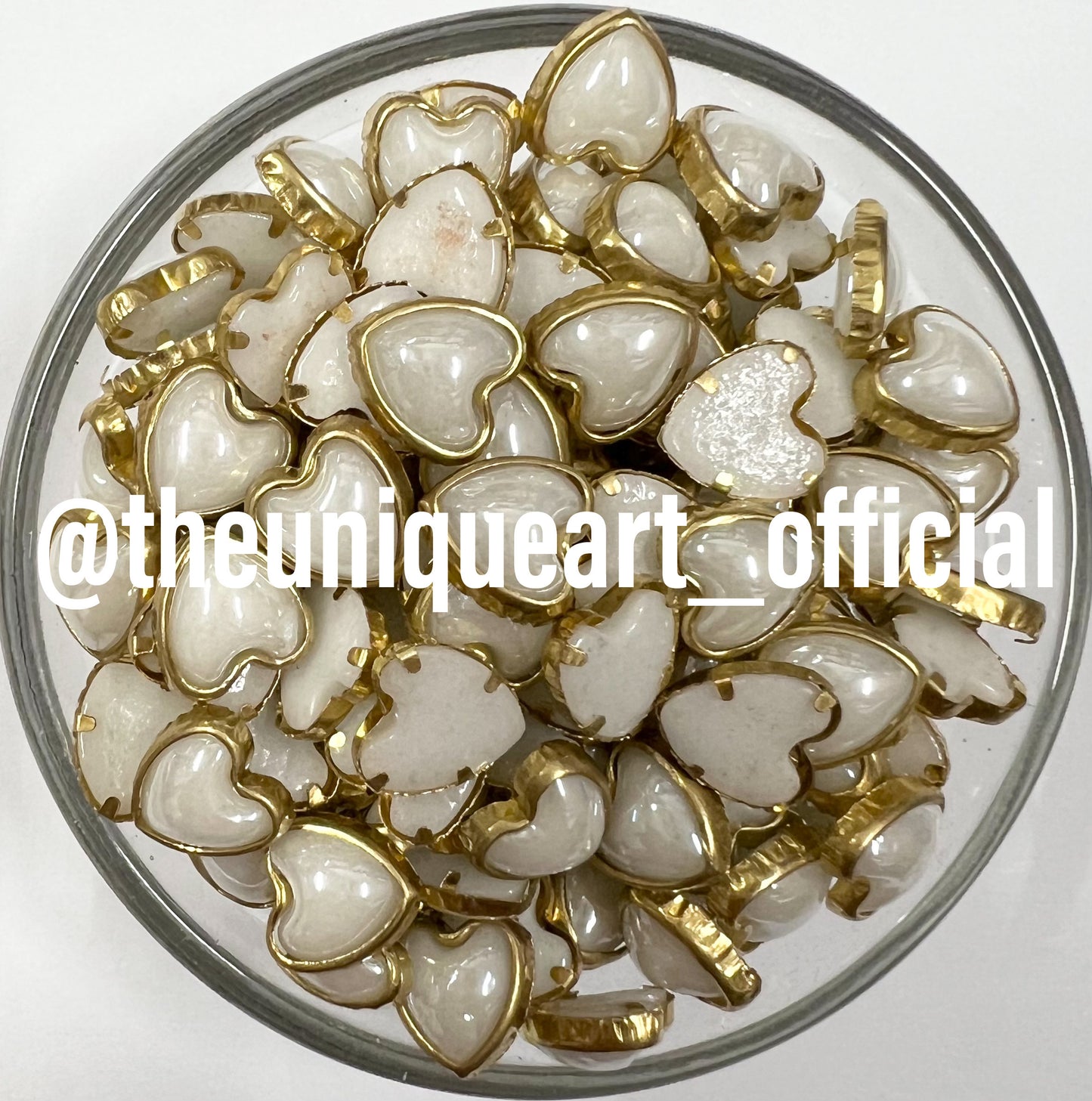 Heart White Ceramic 8mm