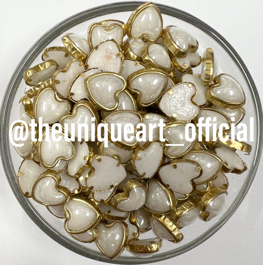 Heart White Ceramic 8mm