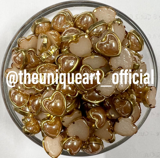 Heart Golden Ceramic 8mm