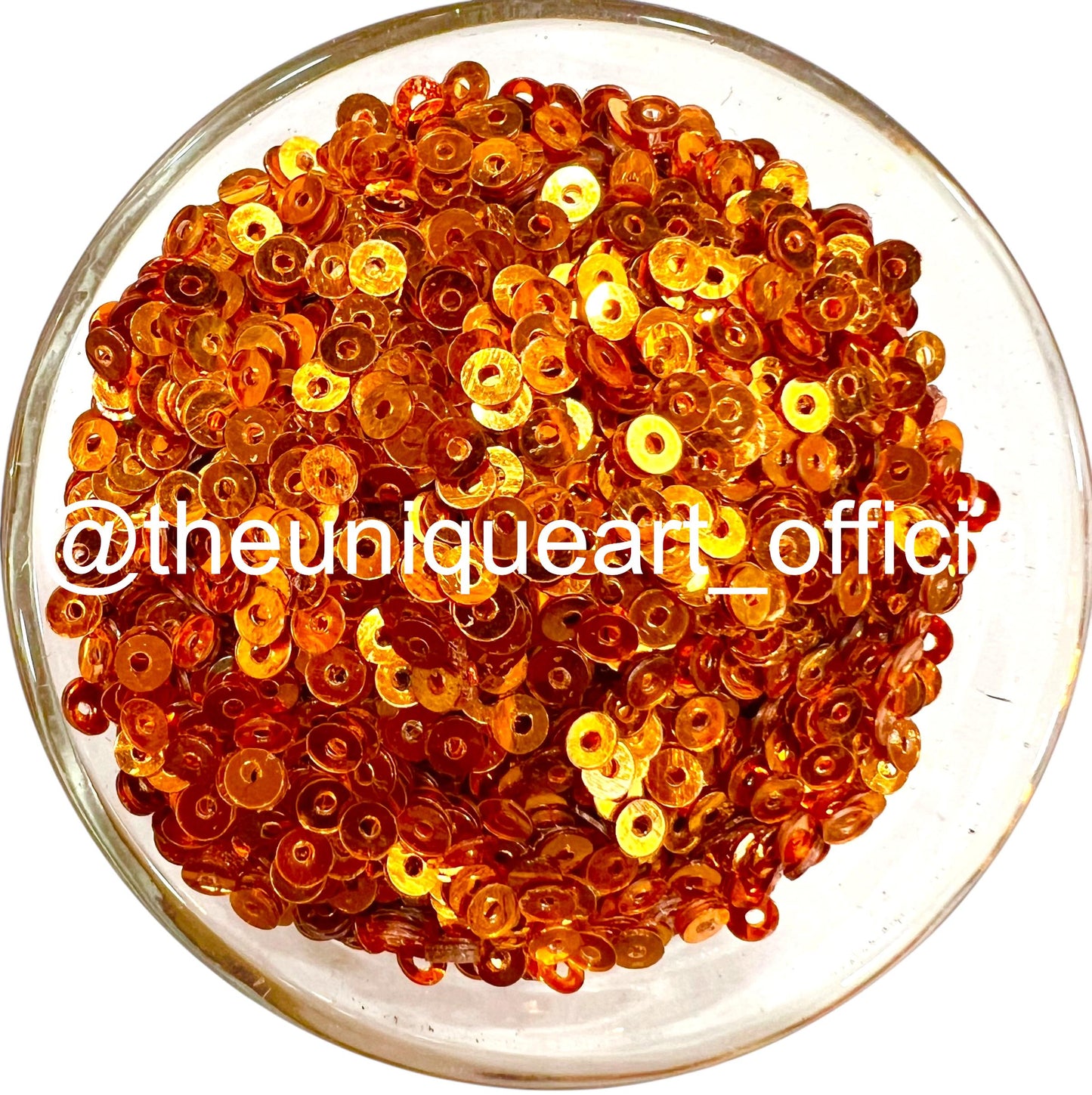 3mm Orange Metal Sequins