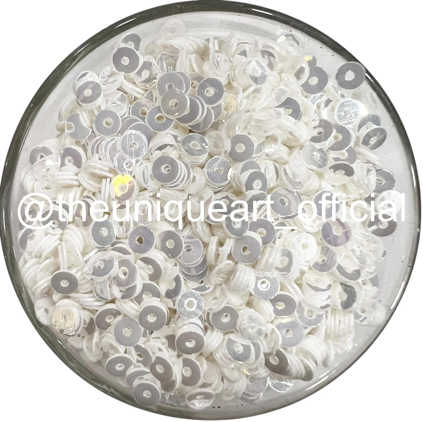 4mm White Opal Glass Sequins