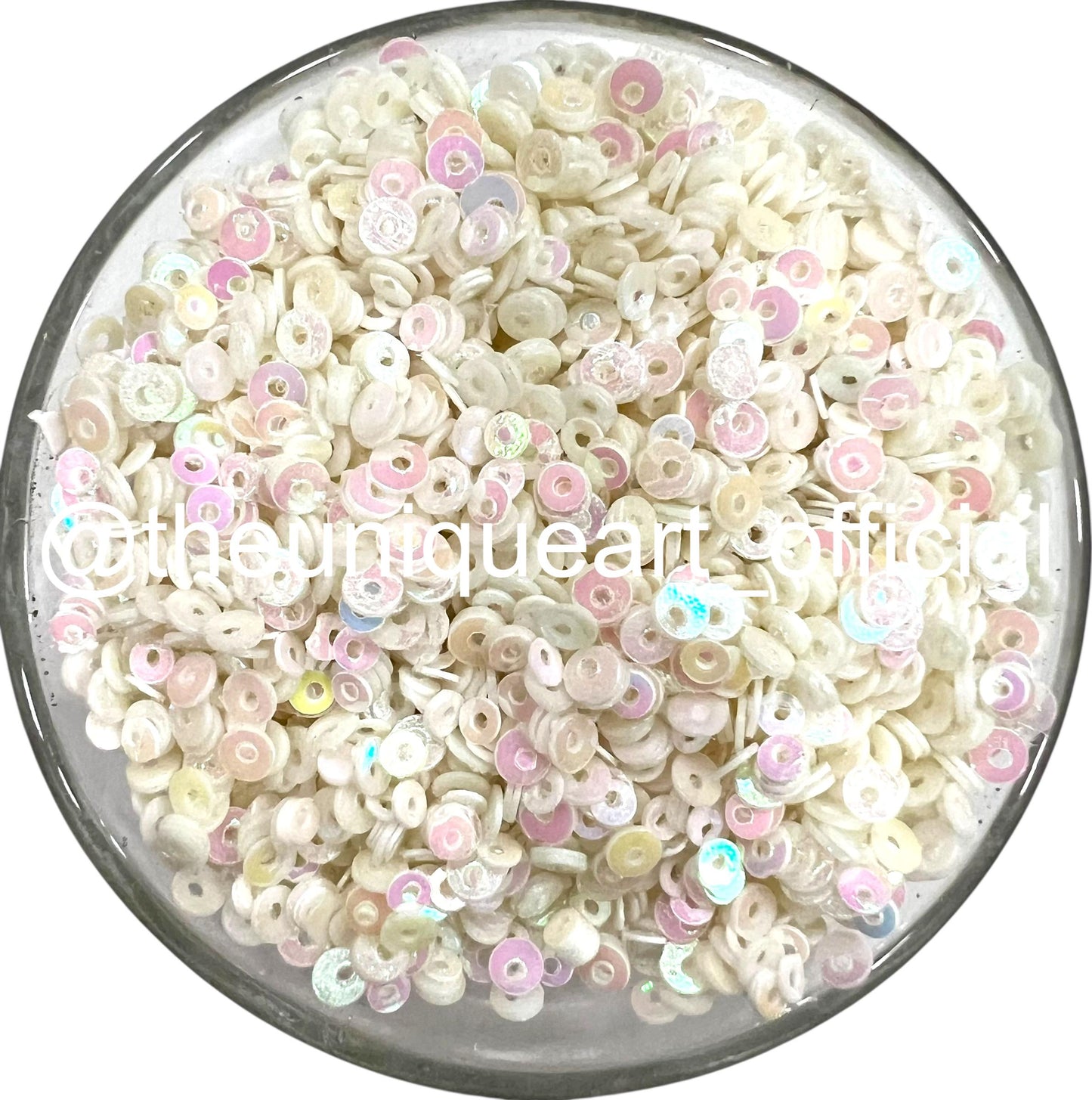 3mm White Opaque Rainbow Sequins