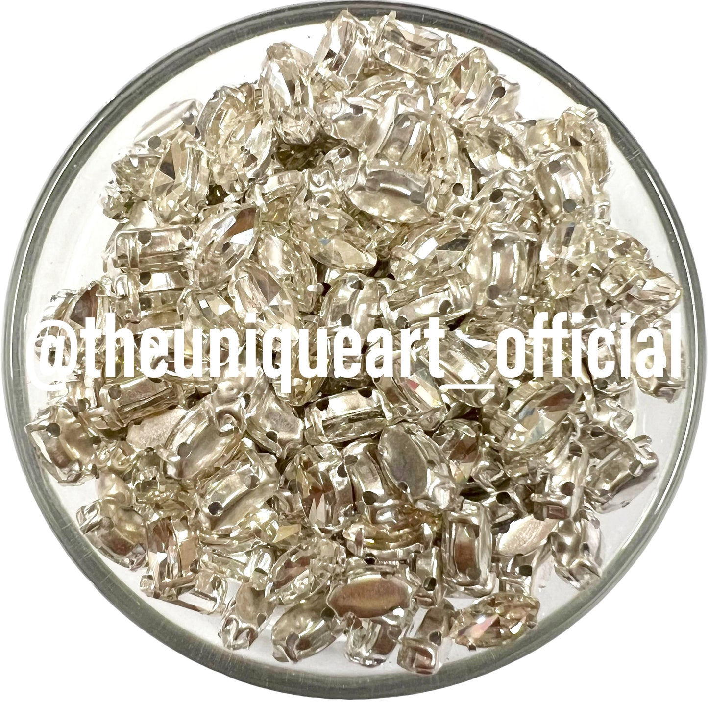 White Eye Clip Stone 8x4mm