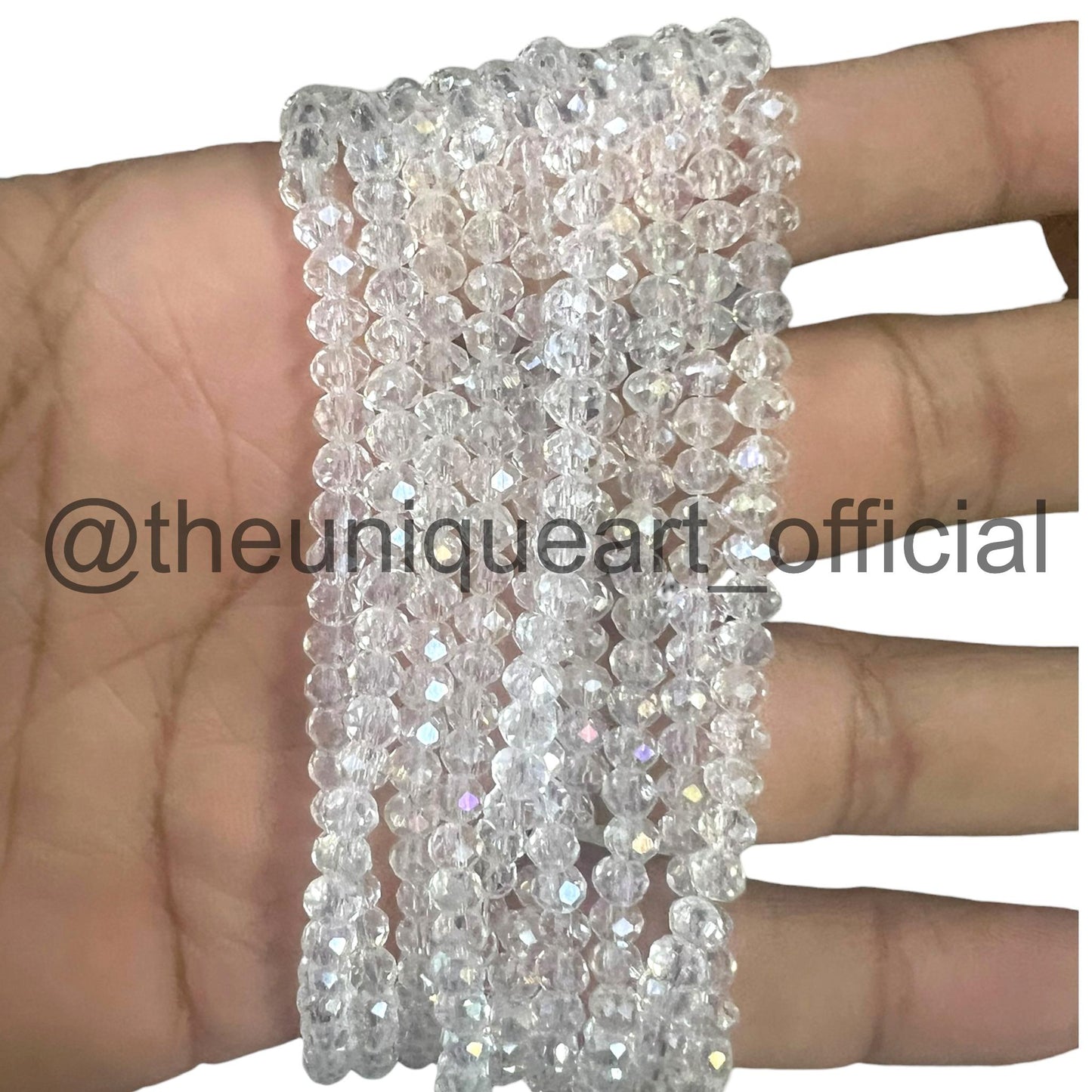 Transparent Rainbow 4mm Crystal Beads